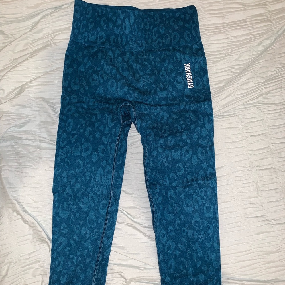 Gymshark animal print blue leggings with booty scrunch